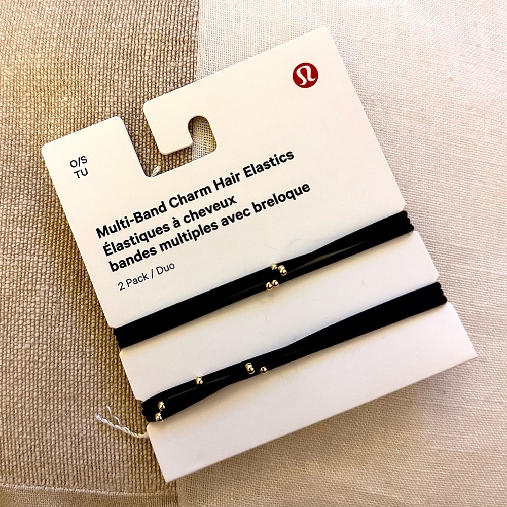 NWT/ lululemon 🍋  Black Charm Hair Elastics - Picture 3 of 4